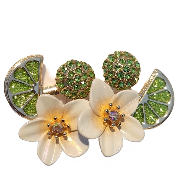 Betsey Johnson Lime Flower Earrings - Picture 2 of 4